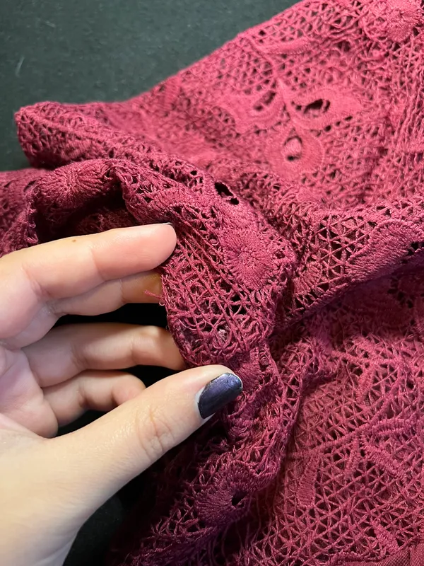 Altar’d State Maroon Lace Dress - Image 4