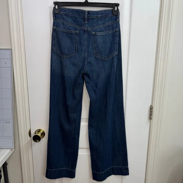 Vintage GAP blue medium wash high rise wide leg denim 100% cotton jeans flare 2 - Image 5
