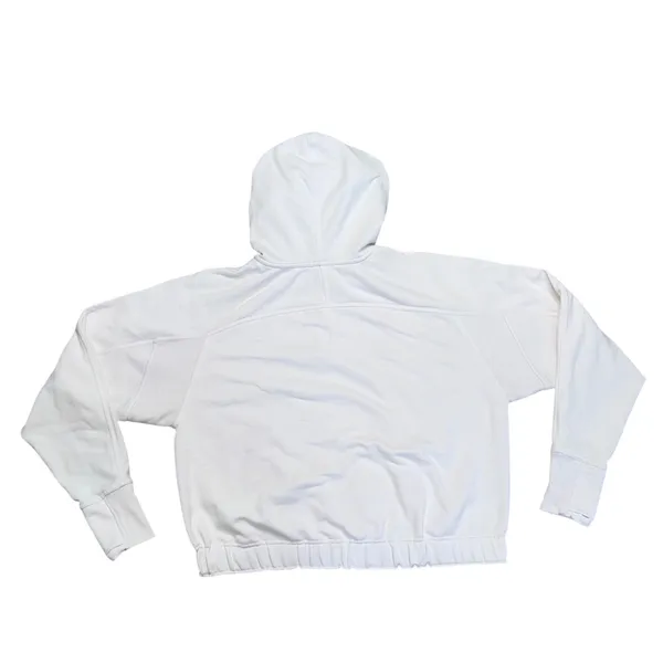 Athleta Quarter Zip Hoodie Womens Large White Good Ribbed Trim Relaxed Pullover - Image 6