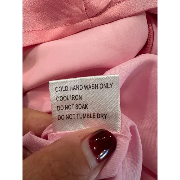 HELLO MOLLY Pink Satin Halter Mini Dress Cut Out Resort Glam Party Summer XS - Image 7