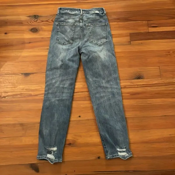 Risen Distressed Denim Blue Jeans Womens Size 3 / 26 - Image 4