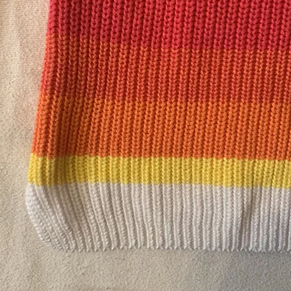 Cupcake Clothing womens small max sunrise colorblock sweater cute bright pink or - Image 5