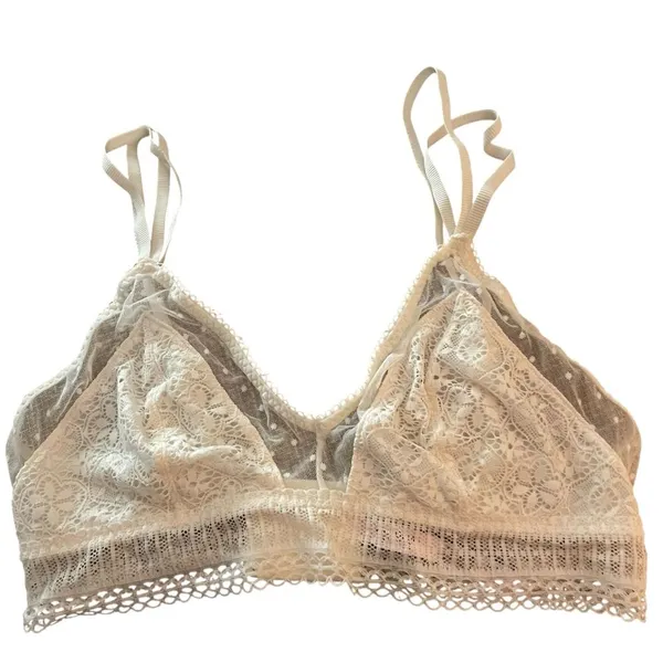 Victoria's Secret Women's Cream Lace Bra - Image 2