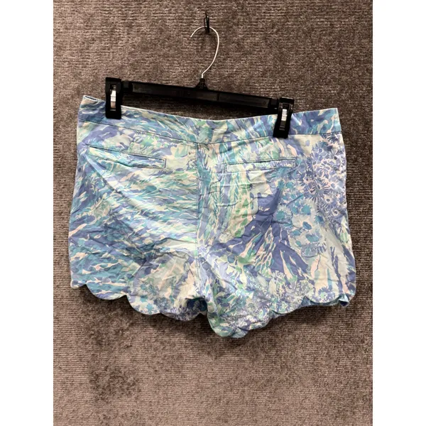 Lilly Pulitzer Womens Shorts 10 Blue Scalloped Hem Buttercup Floral Print - Image 8