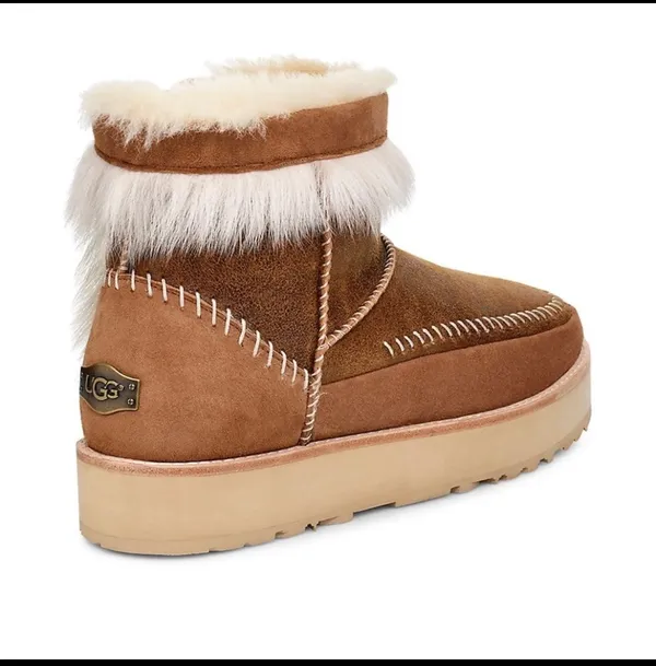 UGG Fluff Punk Shearling Leather Booties Boots - Image 4