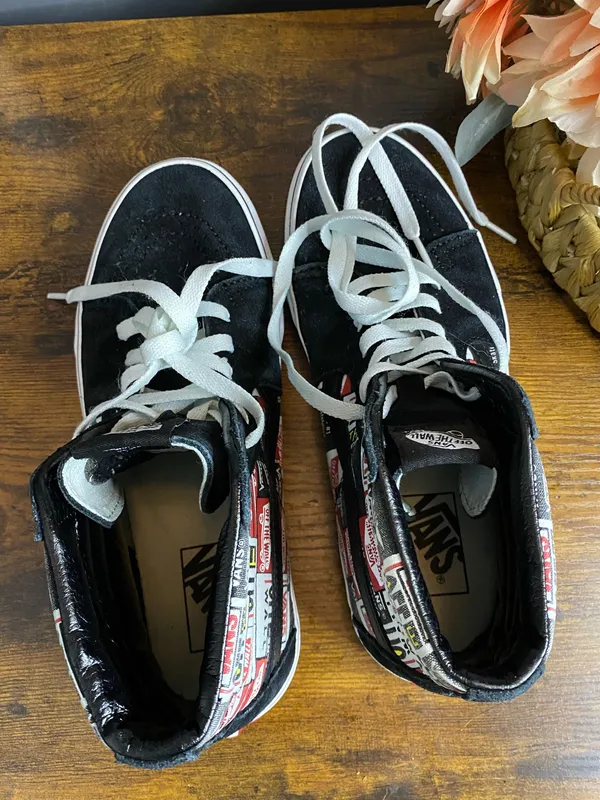 RARE🔥 VANS Sk8-Hi BOX LOGO Shoes Mens size 8 Womens 9.5 - Image 6