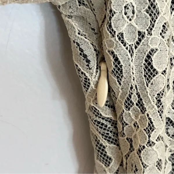 Women's Free People Boho Indie Lace Ivory Dress With Black Lining Size Small‎ - Image 3