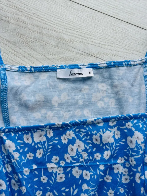 Loemes Dress, Summer Cute Floral Flowy Knee Length Sundressses Beach Size S - Image 5