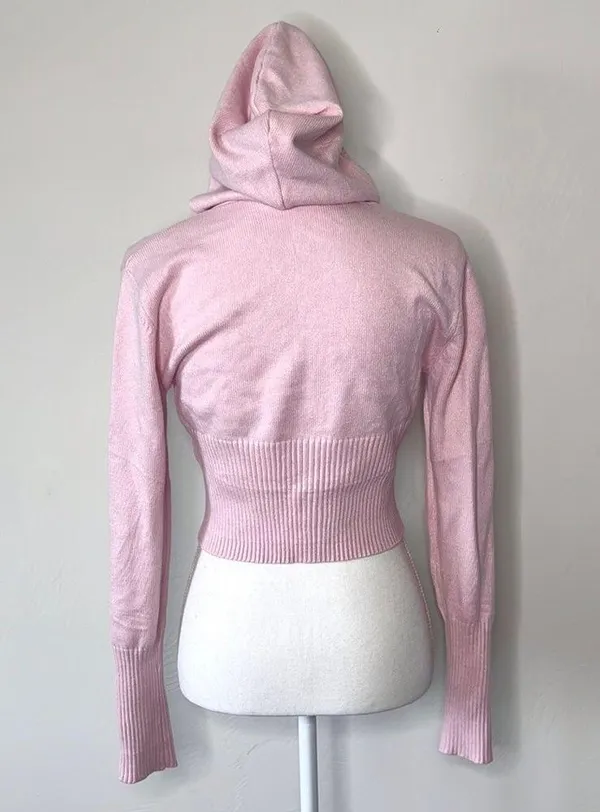 Baby pink zip up sweater Size M - Image 4