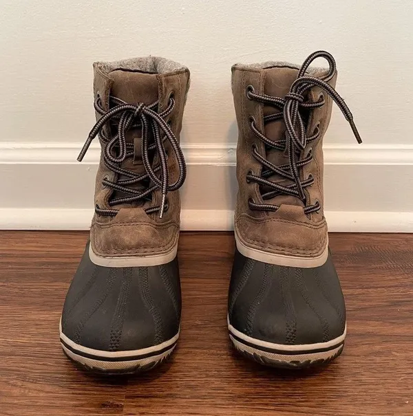 Sorel Slimpack ll Lace Boot Sz 7.5 Leather Winter Duck Boot Lace Up - Image 8