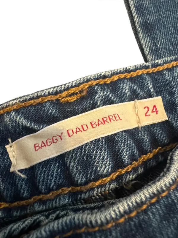 Levi’s Baggy Dad Barrel Jeans Raw Hem Most Wanted 24 - Image 3
