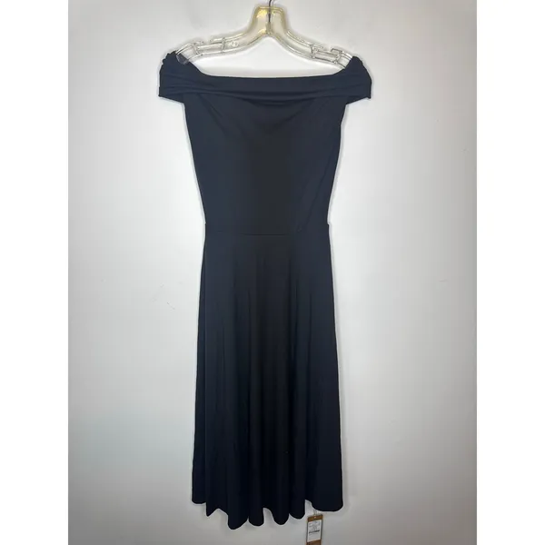 Brand New OGL Women's Size Small Black Cold Shoulder Midi Dress - Image 2