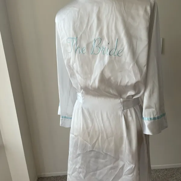 Linea Donatella Intimo Donatella Bridal Wedding Robe Embroidered “The Bride” Size L - Image 6