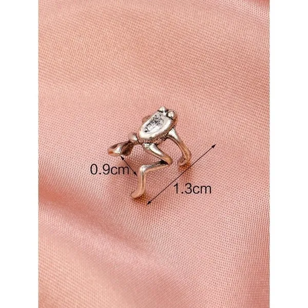 NEW Silver Tone Frog Ear Cuff Artsy Hipster Hippie‎ Funny Modern Hip One Size - Image 5