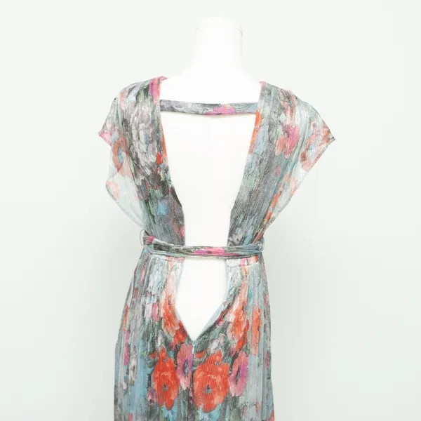 Eliza J Metallic Floral Drape Shoulder Gown - Image 7