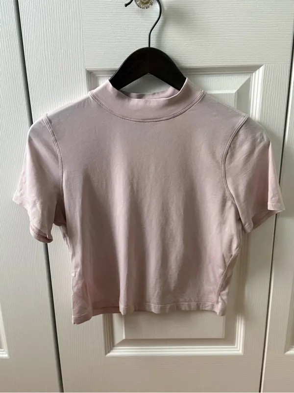 Lululemon Kitsilano Mock Neck Tee in Misty Pink - Image 2