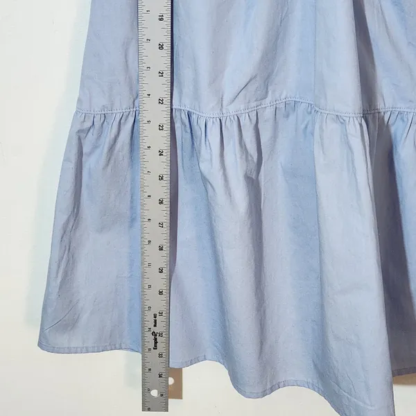 Steve Madden Blue 100% Cotton A Line Mini Dress with Cap Sleeves Size Small NWT - Image 7