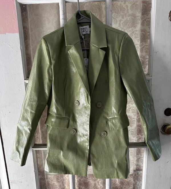 Princess Polly Good Vibes Blazer in Green - Image 2