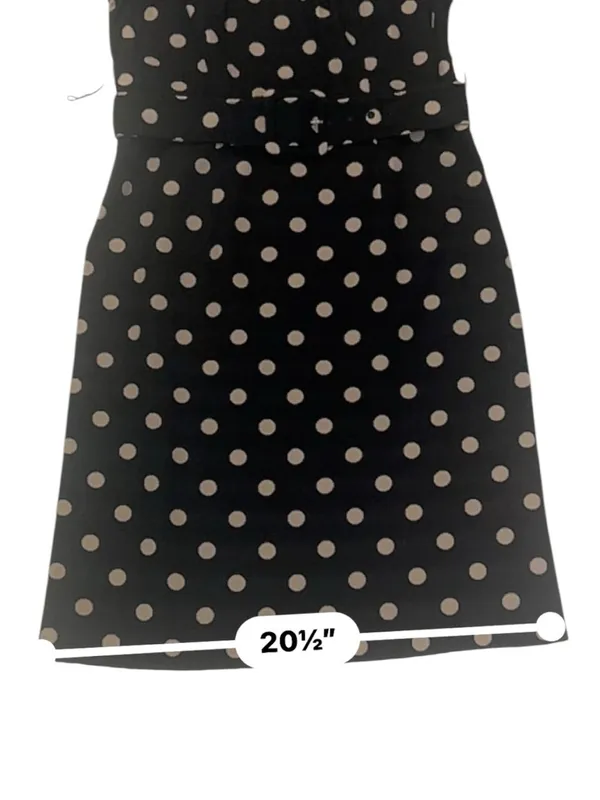Boden‎ Black Sheath Dress with Tan Polka Dots - Image 8