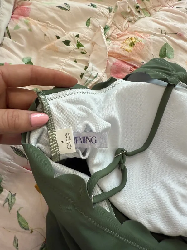 Olive green tankini swim top - Image 3