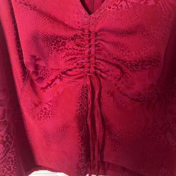 Vintage Alberto Makali Deep Red Tank Top size 8 snakeskin - Image 3