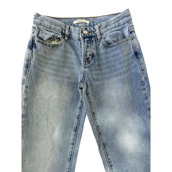 PacSun Womens Light Wash Low-Rise Straight Jeans With Button Fly Size 23 - Image 11