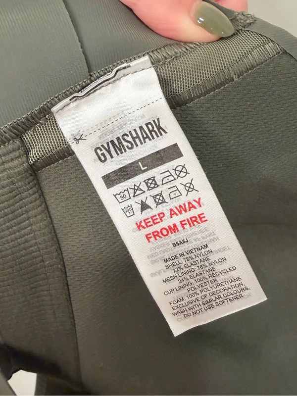 Gymshark Cross Back Sports Bra Olive Green High Support Size Large - Image 6