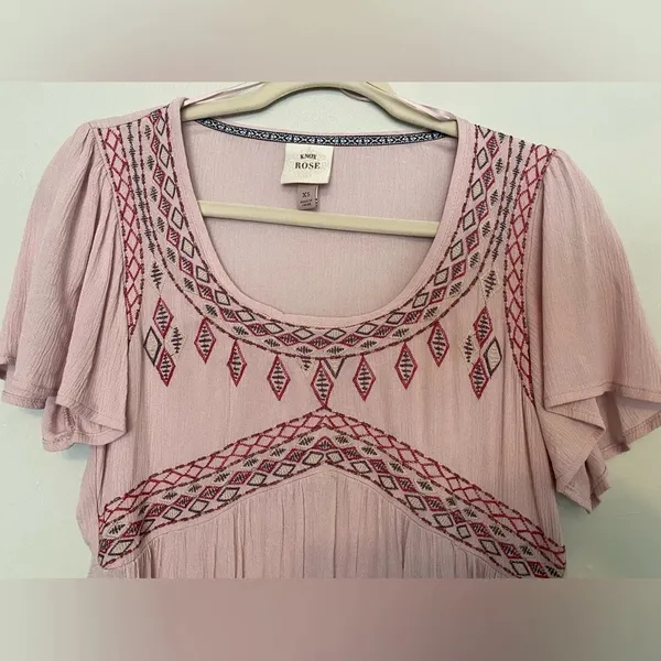 Knox Rose‎ Dress Boho Cottagecore Embroidered Ruffle Romantic Valentines Day - Image 8