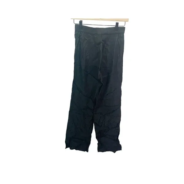SALTWATER LUXE Casual Black Satin Pants Sz XS Wide Leg Stretch‎ Waist Career - Image 4