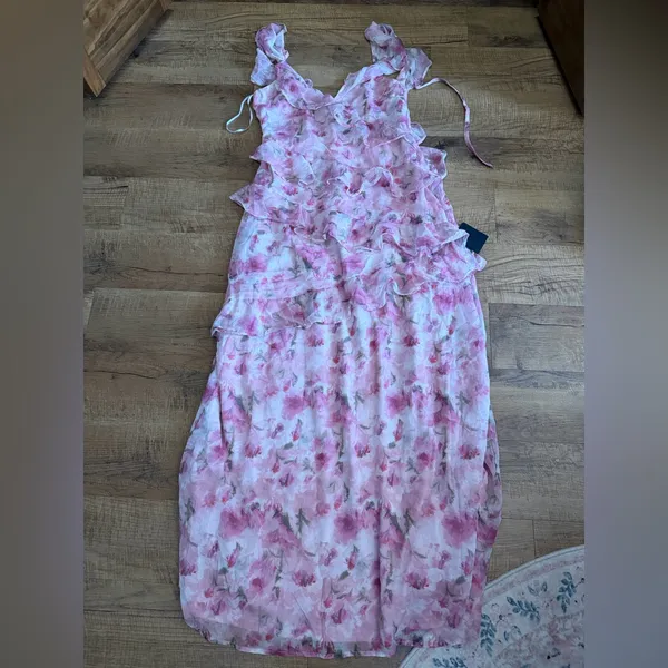 Lulus Evangeline Pink Floral Ruffled Maxi Dress - Image 5
