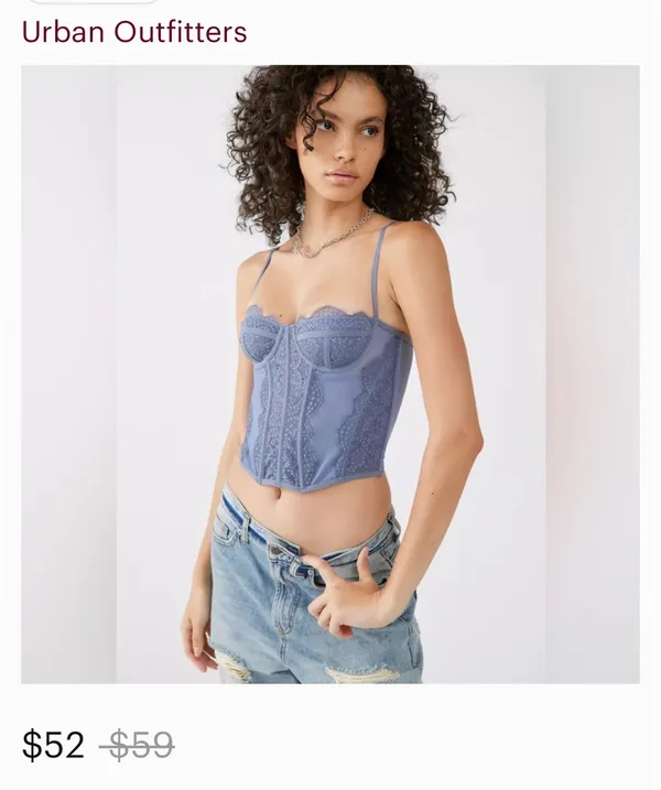 Urban Outfitters Corset Top Blue Out From Under - Image 5