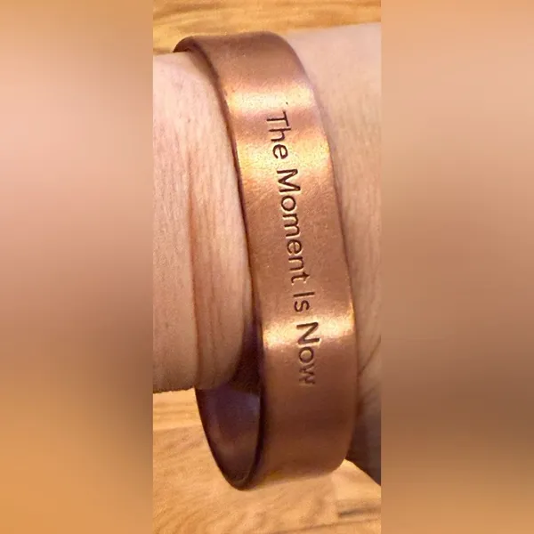 COPPER "The moment is now” HEALING MAGNETIC THERAPY BANGLE /CUFF - Image 5