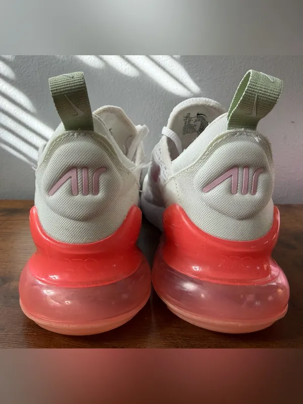 Nike Air Max 270 White Coral Pink (Youth 6Y / Women's 7.5) - Image 3