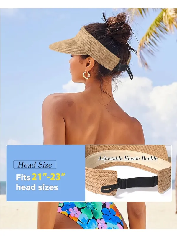 Straw Visor Sun Hat - Image 3