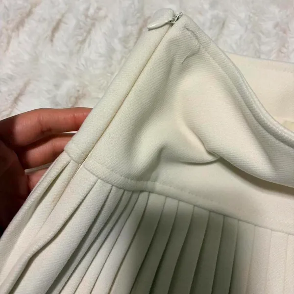 Cream pleated mini skirt Tan Size M - Image 3