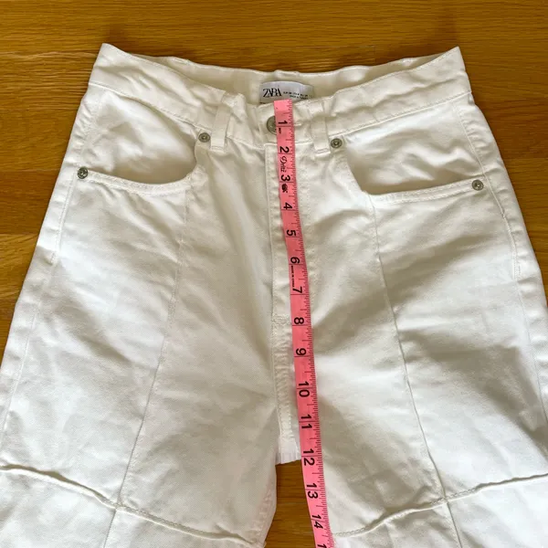 ZARA White High Waisted Straight Leg Jeans Women’s Size US 4 EU 36 - Image 9
