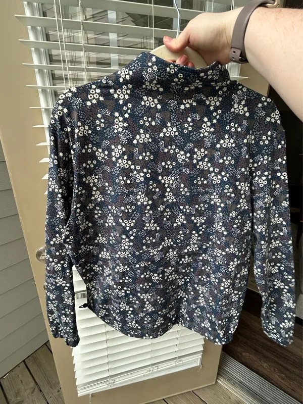 Floral sporty quarter zip pullover size small Blue - Image 4