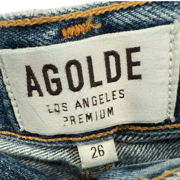 AGOLDE Women's Jamie High Rise Classic Jeans Resolution Wash Size‎ 26 Distressed - Image 2