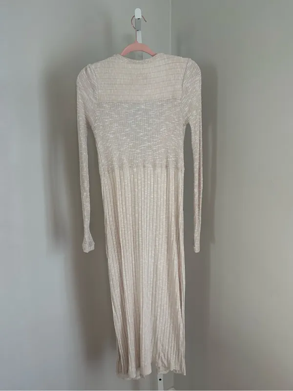 Anthropologie Saturday Sunday Tinley Duster Cream Knit Longline Sweater Cardigan - Image 5