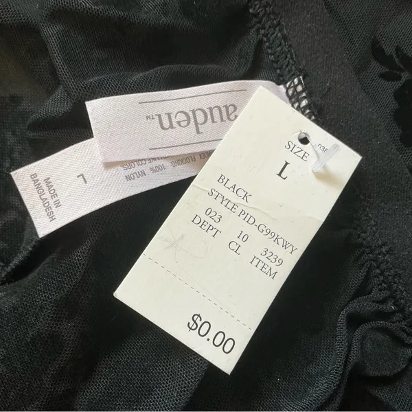 Auden lingerie set black satin and velvet damask sexy size large - Image 4
