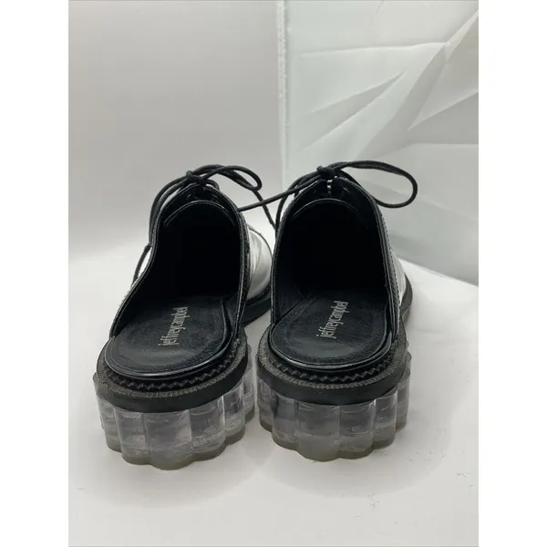 Jeffrey Campbell Lebovit Mule Low Heel Womens Sz 6 Open Back Shoes Silver Black‎ - Image 4