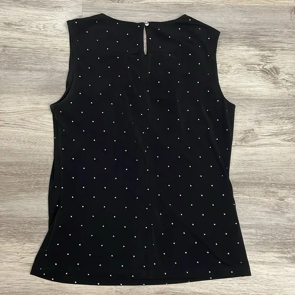 Calvin Klein Black Silver Studded Sleeveless Keyhole Back Tank Top Size Small - Image 7