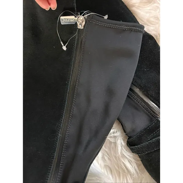 Blondo Twyla Waterproof Knee High Suede Leather Boot Black SZ 6.5 stretchy calf - Image 5