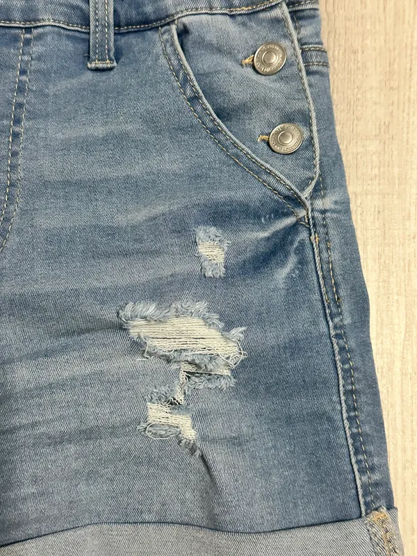 Wax Jean Denim Short Overalls - Image 2