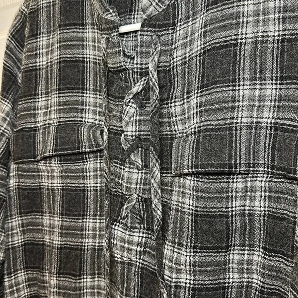 Madewell‎ Women’s Owens Plaid Terrace Lace-Up Shirt Size Medium - Image 5