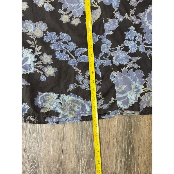 Free People Melrose Floral Maxi Dress Womens 4 Blue Bell Sleeve Boho - Image 8