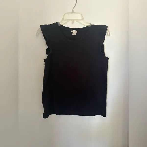 J.Crew Factory Black Ruffle Flutter Sleeve Top Black Size XS Style G7284 - Image 5