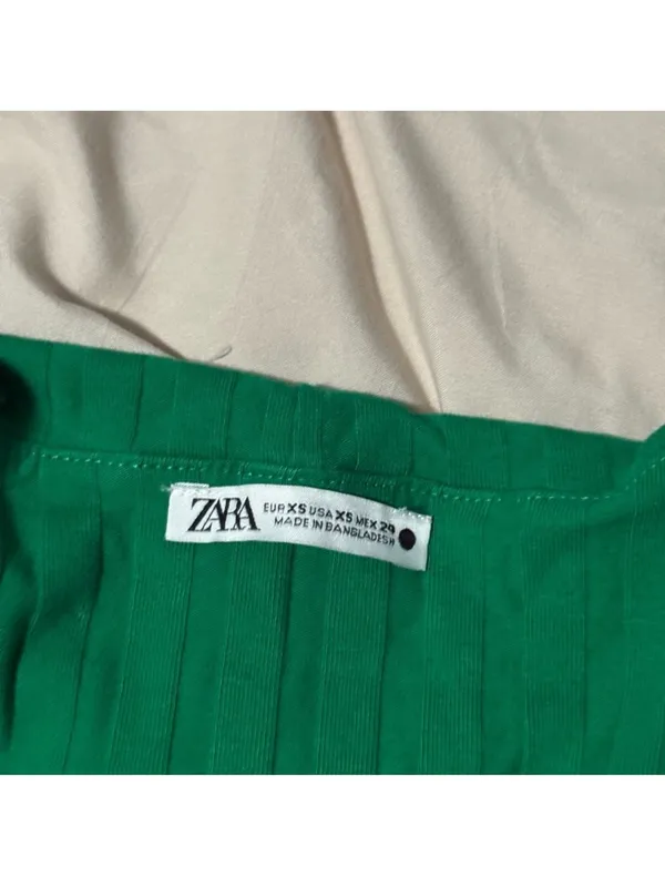 Zara Emerald Ribbed Tank Midi Dress - Image 3