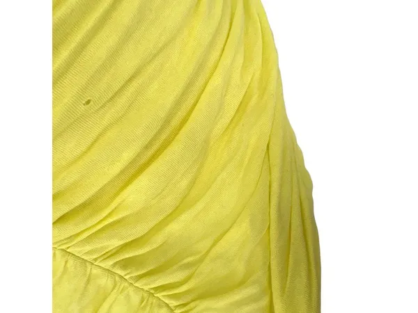 Alice & Olivia Y2K Air Ruched Open Back Sleeveless Bodycon Dress Yellow Small - Image 9