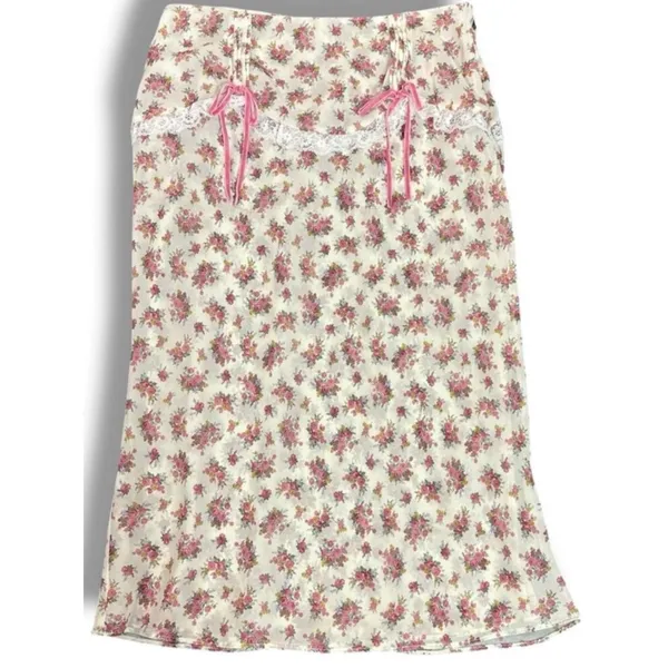 For Love & Lemons Etienne Midi Skirt Small Cottage Coquette Dainty - Image 9